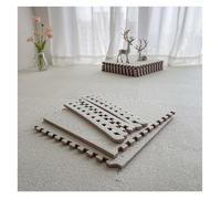 Lot de 10 Tapis de Sol Puzzle carrés 30 x 30 cm, en Peluche Courte, à emboîter, épais, avec Bordure, for décoration d'intérieur(Beige)
