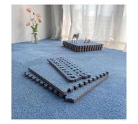 Lot de 10 Tapis de Sol Puzzle carrés 30 x 30 cm, en Peluche Courte, à emboîter, épais, avec Bordure, for décoration d'intérieur(Blue)