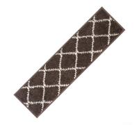 Lot de 10 tapis d'escalier antidérapants - Lavables et réutilisables - Avec revers en TPR - Pour intérieur et appartement - 76 x 20 cm - Café