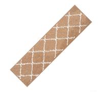 Lot de 10 tapis d'escalier antidérapants - Lavables et réutilisables - Avec revers en TPR - Pour intérieur et appartement - Beige - 76 x 20 cm