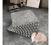 Lot de 10 tapis d'éveil en peluche, carreaux de sol emboîtables en mousse EVA, tapis antidérapant pour aire de jeux pour enfants, cage pour animal domestique, décoration d'intérieur (gris)