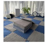 Lot de 10 Tapis Doux à Poils Longs, Carreaux De Moquette Moelleux Imbriqués, Carreaux De Sol Antidérapants pour Jeu De Puzzle, Tapis Sensoriel pour Salle Sensorielle(Color:Gris+Bleu Marine)