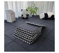 Lot de 10 Tapis Doux à Poils Longs, Carreaux De Moquette Moelleux Imbriqués, Carreaux De Sol Antidérapants pour Jeu De Puzzle, Tapis Sensoriel pour Salle Sensorielle(Color:Noir)