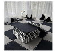 Lot de 10 Tapis Doux à Poils Longs, Carreaux De Moquette Moelleux Imbriqués, Carreaux De Sol Antidérapants pour Jeu De Puzzle, Tapis Sensoriel pour Salle Sensorielle de la marque Inconnue (Noir+Gris)