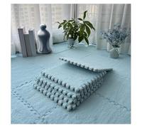 Lot de 10 Tapis Doux à Poils Longs, Carreaux De Moquette Moelleux Imbriqués, Carreaux De Sol Antidérapants pour Jeu De Puzzle, Tapis Sensoriel pour Salle Sensorielle(Color:Bleu Clair)