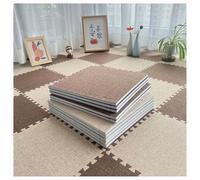 Lot de 10 tapis en mousse emboîtables - Tapis puzzle recouvert de lin pour décoration d'intérieur, 30 x 30 cm, faciles à assembler et design polyvalent