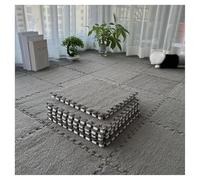 Lot de 10 Tapis Moelleux à Poils Longs, Carreaux de Moquette Antidérapants pour Jeu de Puzzle, Tapis Sensoriel Gris