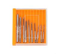 Lot de 10 tarauds métriques à main M1 pour 0,5 pour filetage en alliage d'acier de dureté supérieure pour écrous et boulons endommagés avec boîte de rangement en plastique