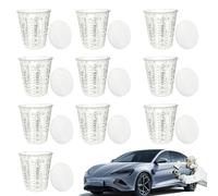 Lot de 10 tasses à mesurer de peinture en résine transparente avec couvercles pour mélanger la peinture, les pigments, les résines époxy