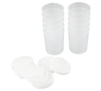 Lot de 10 tasses à mesurer en plastique avec couvercles, graduées transparentes, 30 ml, 50 ml, 100 ml pour une mesure précise des liquides et des échantillons (30 ml)