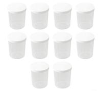 Lot de 10 tasses à mesurer graduées avec couvercle en plastique transparent pour cuisine ou laboratoire, capacité de 30/50/100 ml et poids léger (100 ml)