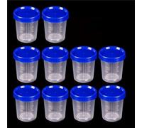 Lot de 10 tasses à mesurer graduées de 120 ml avec couvercle - Bocal d'échantillons en plastique pour prélèvement d'urine, stockage d'échantillons de laboratoire et mesure des petits liquides