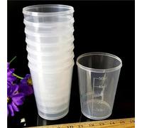 Lot de 10 tasses à mesurer transparentes de 50 ml pour des mesures précises de la médecine et de la cuisson