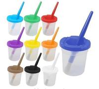 Lot de 10 tasses de couleur pour enfants, anti-éclaboussures, pour garçons et artistes