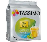 LOT DE 10 - TASSIMO - Tea Time Dosettes de Thé vert à la menthe - boite de 16 Capsules