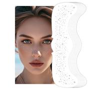 Lot de 10 tatouages temporaires à paillettes pour le visage - Pour femme et fille - Pour concerts, festivals et rave - Argenté