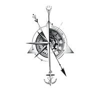 Lot de 10 tatouages temporaires noirs motif totem, imperméables, for le cou, les bras et le corps, for hommes et femmes(38)