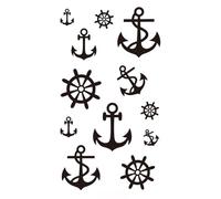Lot de 10 tatouages temporaires noirs motif totem, imperméables, for le cou, les bras et le corps, for hommes et femmes(28)