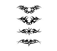 Lot de 10 tatouages temporaires noirs motif totem, imperméables, for le cou, les bras et le corps, for hommes et femmes(8)
