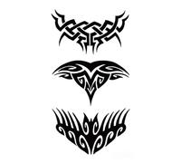 Lot de 10 Tatouages temporaires Noirs Motif Totem, imperméables, for Le Cou, Les Bras et Le Corps, for Hommes et Femmes(9)