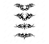 Lot de 10 tatouages temporaires noirs motif totem, imperméables, for le cou, les bras et le corps, for hommes et femmes(53)