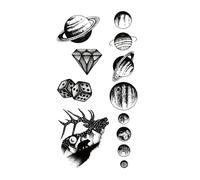 Lot de 10 tatouages temporaires noirs motif totem, imperméables, for le cou, les bras et le corps, for hommes et femmes(41)