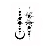 Lot de 10 tatouages temporaires noirs motif totem, imperméables, for le cou, les bras et le corps, for hommes et femmes(50)