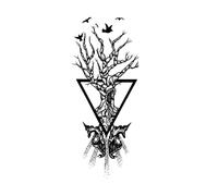 Lot de 10 tatouages temporaires noirs motif totem, imperméables, for le cou, les bras et le corps, for hommes et femmes(45)