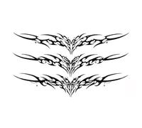 Lot de 10 tatouages temporaires noirs motif totem, imperméables, for le cou, les bras et le corps, for hommes et femmes(1)