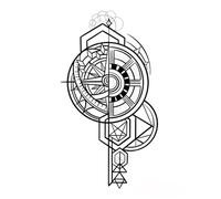 Lot de 10 tatouages temporaires noirs motif totem, imperméables, for le cou, les bras et le corps, for hommes et femmes(25)