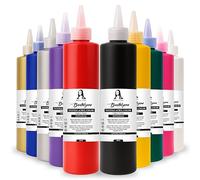 Lot de 10 teintures pour tissu de 500 ml chacune, résistantes au lavage, résistantes au lavage, fixation par repassage (10 couleurs)