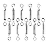 Lot de 10 tendeurs de fil réglables en acier inoxydable - Double oeillets - M4 - Linxor