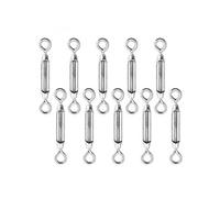 Lot de 10 tendeurs de fil réglables en acier inoxydable - Double oeillets - M5 - Linxor Gris