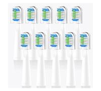 Lot de 10 têtes brosse à dents électriques rechange for Fairywill FW-E11 E10 E6 D7S(10PCS WHITE)