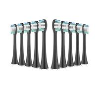 Lot de 10 têtes brosse à dents rechange, compatibles avec les brosses Aquasonic Black Series Pro Vibe Duo, poils en nylon(10pcs black)