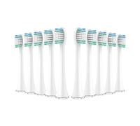 Lot de 10 têtes brosse à dents rechange, compatibles avec les brosses Aquasonic Black Series Pro Vibe Duo, poils en nylon(10pcs white)