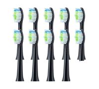 Lot de 10 têtes brosse à dents rechange, compatibles avec les modèles DOXO D5/D5Z/D8X/D8Z/D9/D10 Soft(10PCS Black)
