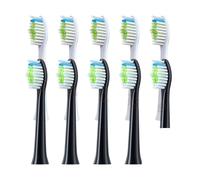 Lot de 10 têtes brosse à dents rechange, compatibles avec les modèles DOXO D5/D5Z/D8X/D8Z/D9/D10 Soft(10PCS Black White)
