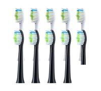 Lot de 10 têtes brosse à dents rechange compatibles avec les modèles électriques souples D5/D5S/D5Z/D8X/D8Z/D9/D10(10PCS Black White)