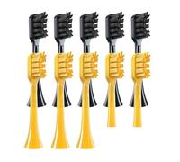 Lot de 10 têtes brosse à dents rechange compatibles avec les modèles G7/P7/Y8/T9/T10/T6S/T7S/A7/SUP/MOLE. Brosse souple capuchon protection(10PCS Black Yellow)