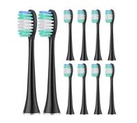 Lot de 10 têtes brosse compatibles avec les brosses à dents électriques Aquasonic(Black)