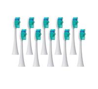 Lot de 10 têtes brosse rechange compatibles avec les brosses à dents électriques soniques HX3/6/8/9 et buses d'aspiration souples(10FineGreen)