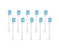 Lot de 10 têtes brosse rechange compatibles avec les brosses à dents électriques soniques HX3/6/8/9 et buses d'aspiration souples(10WhiteBlue)
