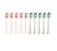 Lot de 10 têtes brosse rechange compatibles avec les brosses à dents électriques soniques Philips HX6930 et HX6064 (embouts poils souples)(5White5Pink)