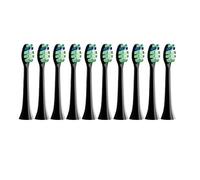 Lot de 10 têtes brosse rechange compatibles avec les brosses à dents électriques soniques Philips HX6930 et HX6064 (embouts poils souples)(10Black)