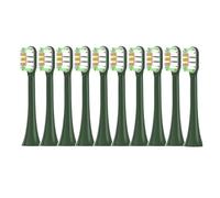 Lot de 10 têtes brosse rechange for SOOCAS X3/X3 Pro/X1/V1/V2/D3/X3U/X5/D3, embouts à poils souples, emballés sous vide(10VanGoghGreen)