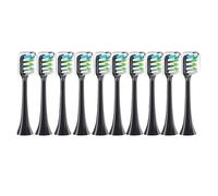 Lot de 10 têtes brosse rechange sous vide, compatibles avec les brosses à dents électriques soniques souples SOOCAS X3/X3U/X5 et dotées buses nettoyage DuPont(10PCS Black)