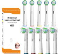 Lot De 10 Têtes De Brosse À Dents Compatibles Avec Oral-B Pro 3000, P2000, D12, Vitality, Genius X, Triumph, Trizone, Blanchiment Des Dents, Compatible Avec Oral-B Eb20, Blanc[Z784] Blanc