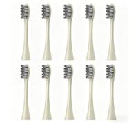 Lot de 10 têtes de brosse à dents de rechange, compatibles avec Oclean Flow/X/X Pro, Z1, F1, One/Air 2, SE, Poils souples, pour brosse à dents électrique, soin doux des dents et des gencives (crème)