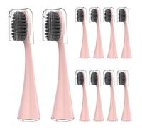 Lot de 10 têtes de brosse à dents de rechange pour brosse à dents électrique Burst pour adultes avec capuchons anti-poussière, poils en charbon doux pour un nettoyage en profondeur, l'élimination de